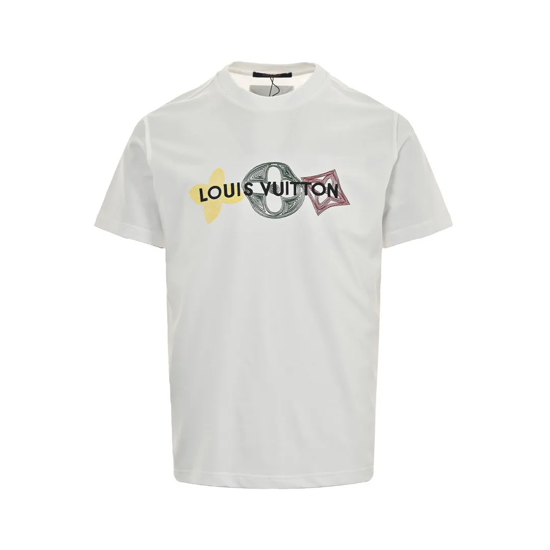 Louis Vuitton/Louis Vuitton 24ss embroidered three-letter short sleeves